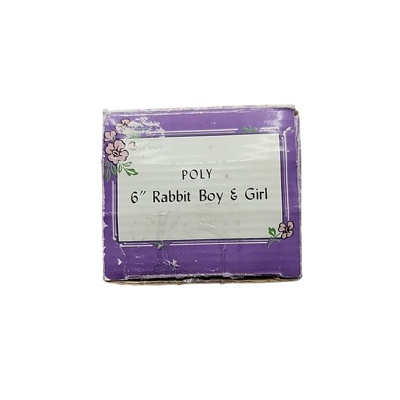 Vintage Resin Rabbit Bunny Dad & Babies 6" Figurine Easter Hand Painted Spring - Picture 9 of 9